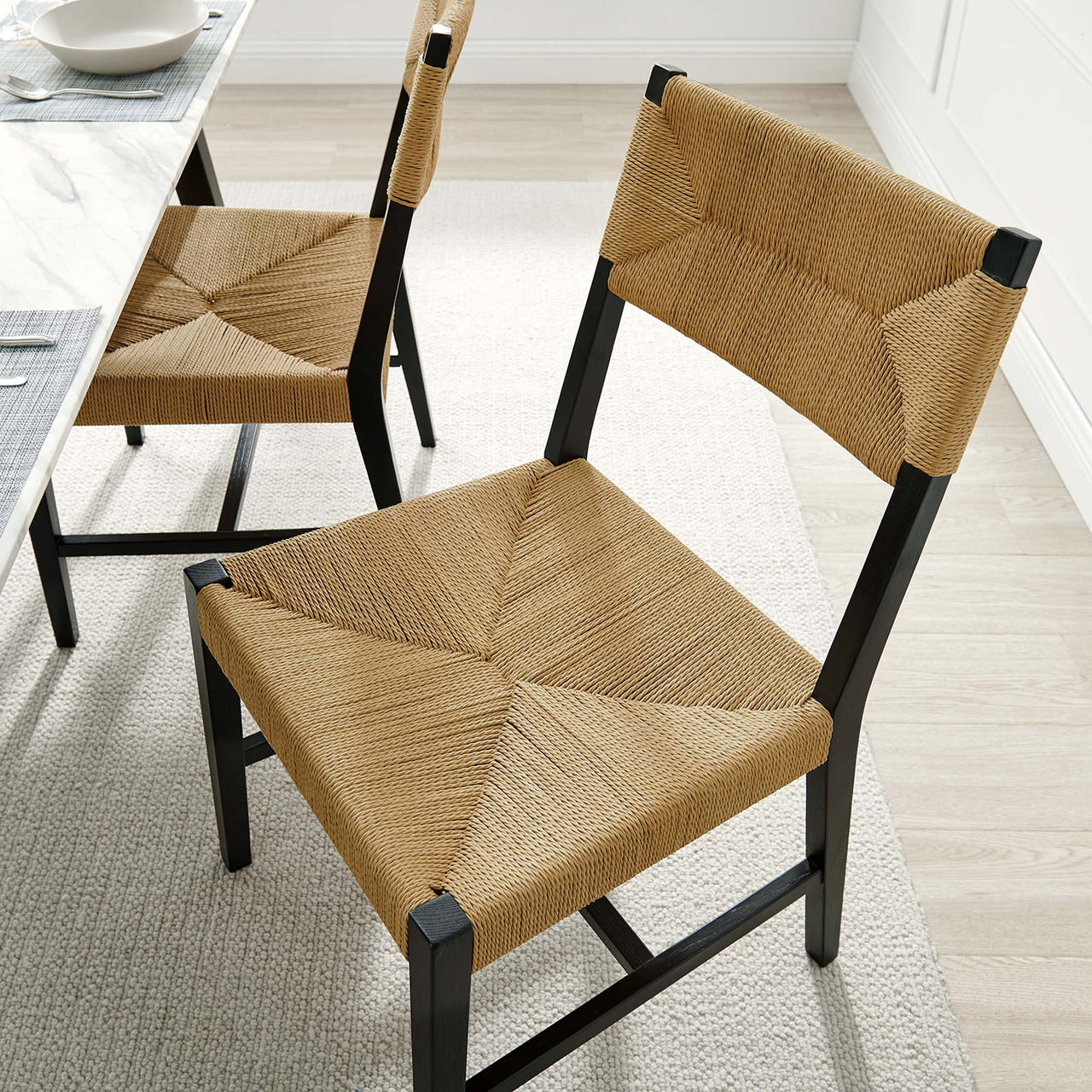 Jodie Dining Chair, Black & Natural Wood