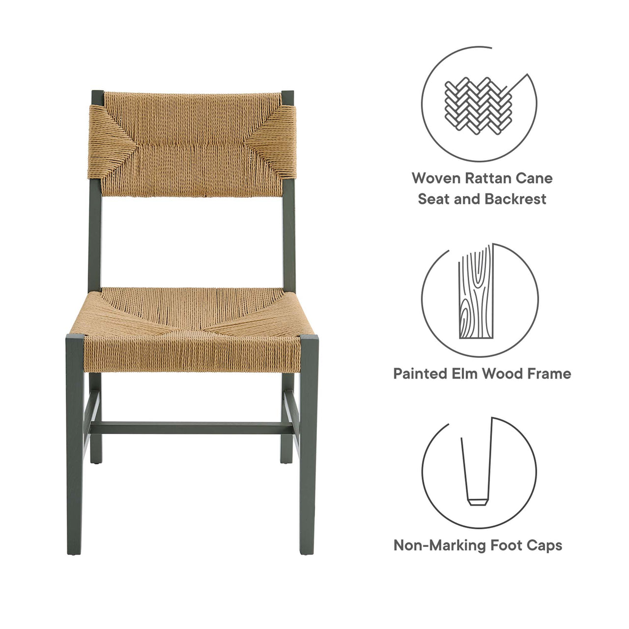 Jodie Dining Chair, Light Gray & Natural Wood