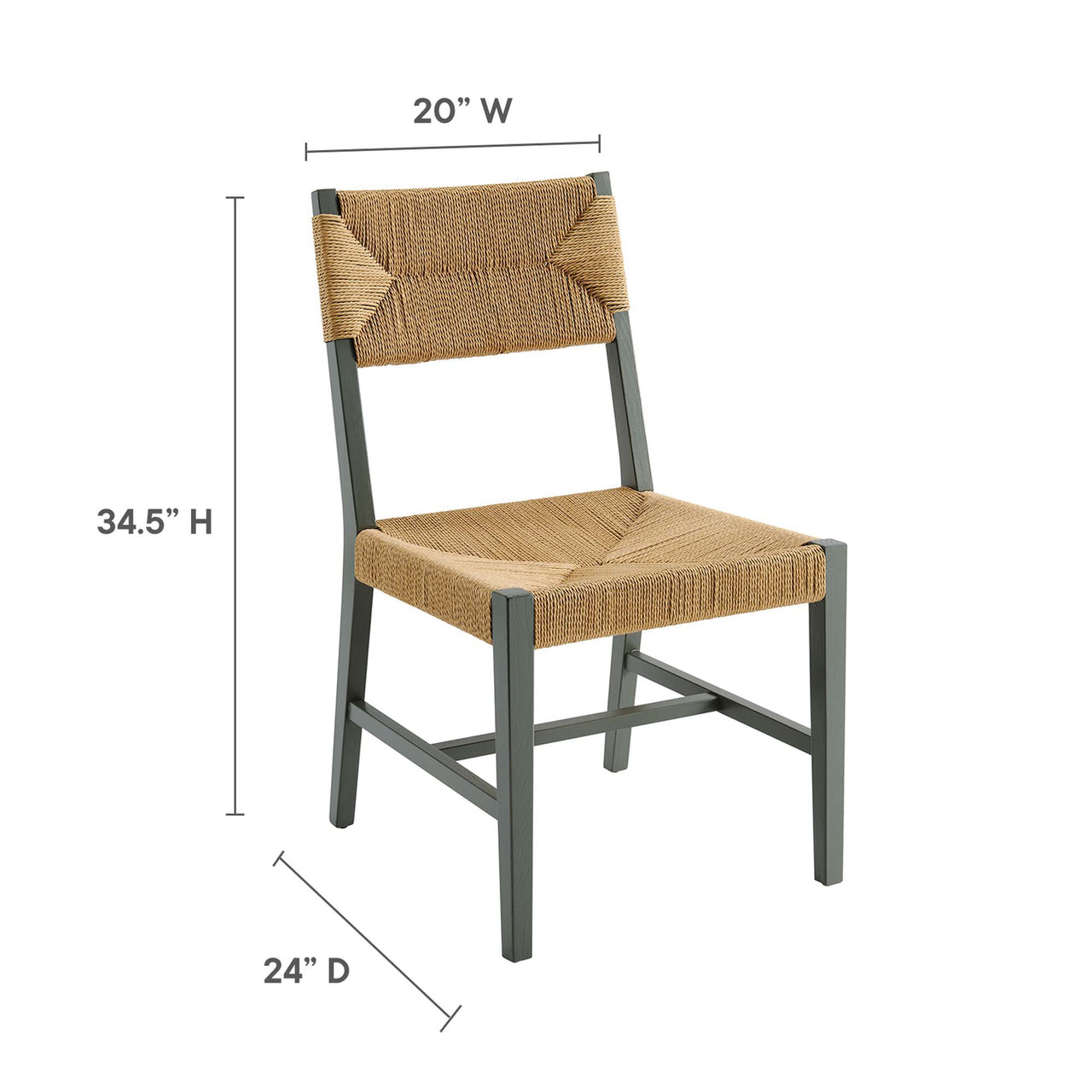 Jodie Dining Chair, Light Gray & Natural Wood