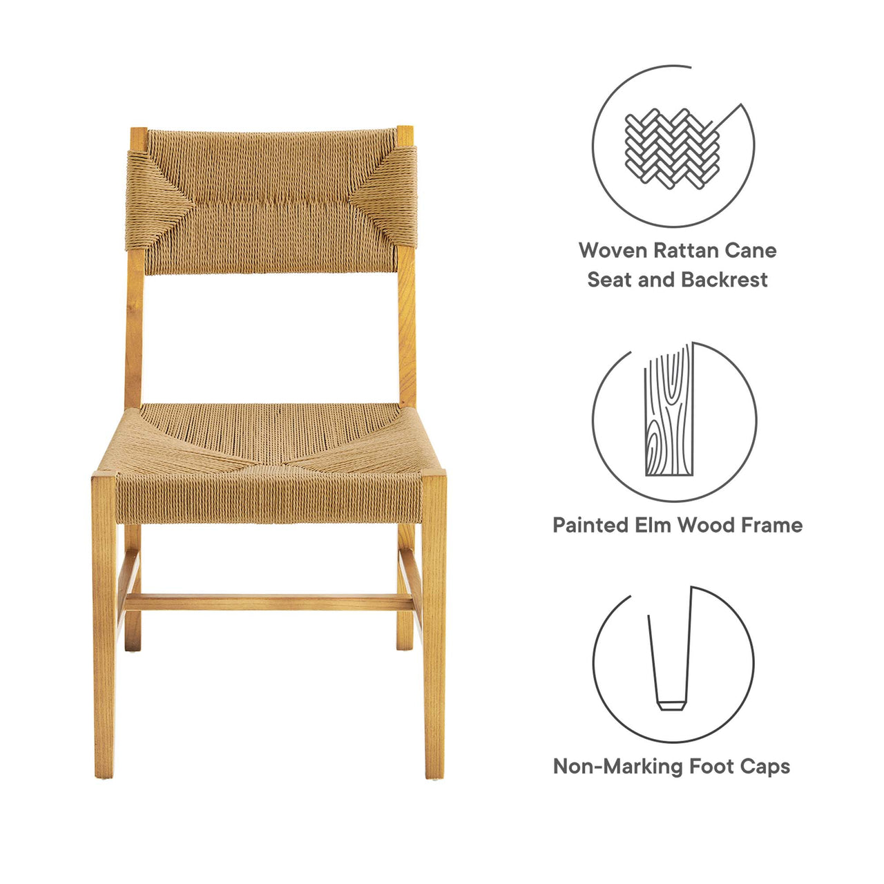 Jodie Dining Chair, Natural Wood