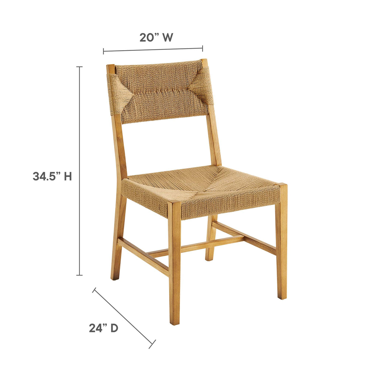 Jodie Dining Chair, Natural Wood