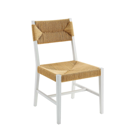Jodie Dining Chair, White & Natural Wood