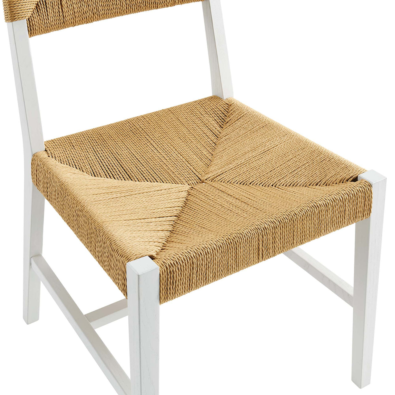 Jodie Dining Chair, White & Natural Wood