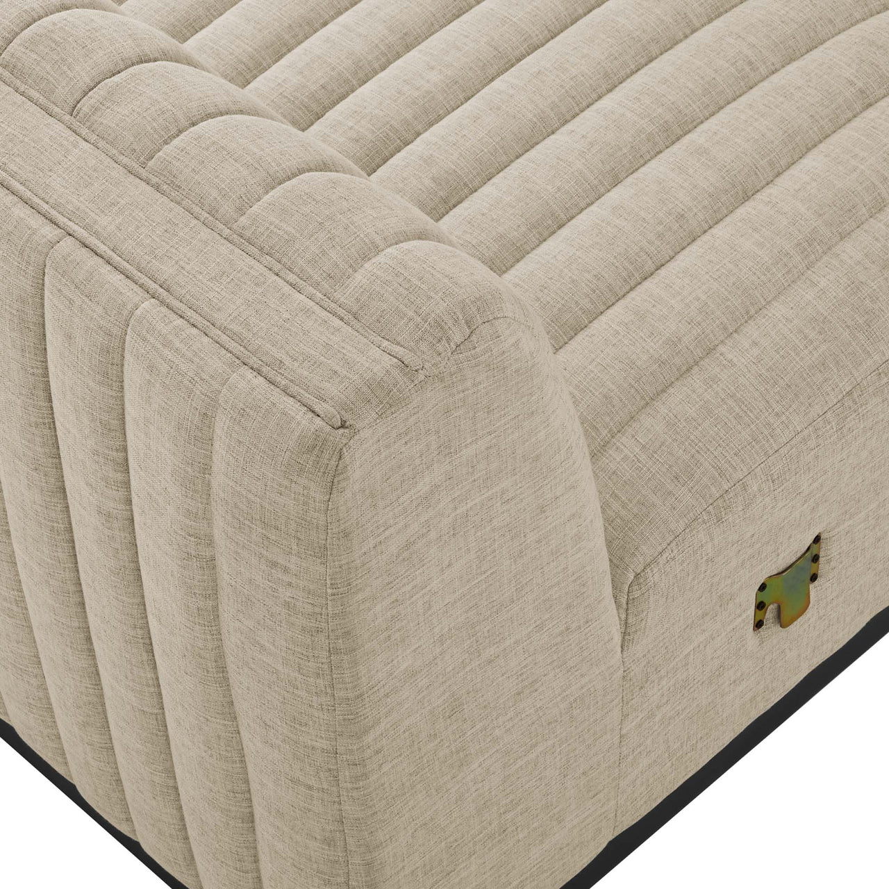 Evoke Fabric Armless Chair | Modular Sectional Component, Black & Beige