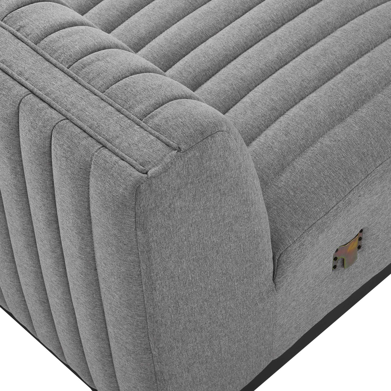 Evoke Fabric Armless Chair | Modular Sectional Component, Black & Light Gray