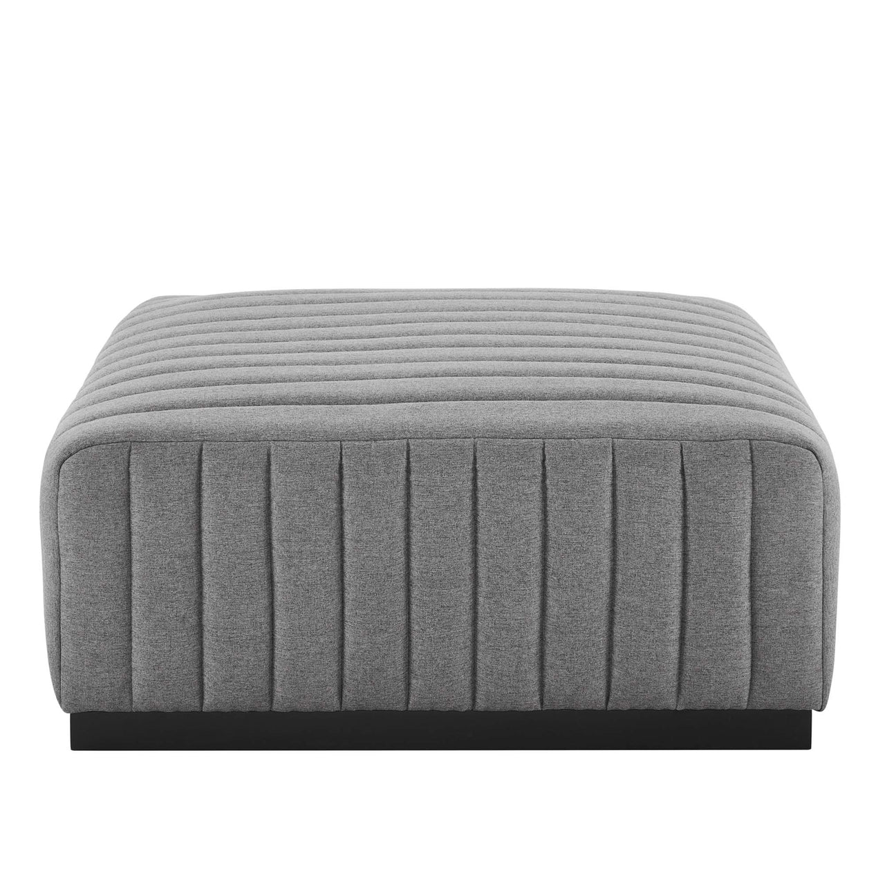 Evoke Fabric Ottoman | Modular Sectional Component, Black & Light Gray
