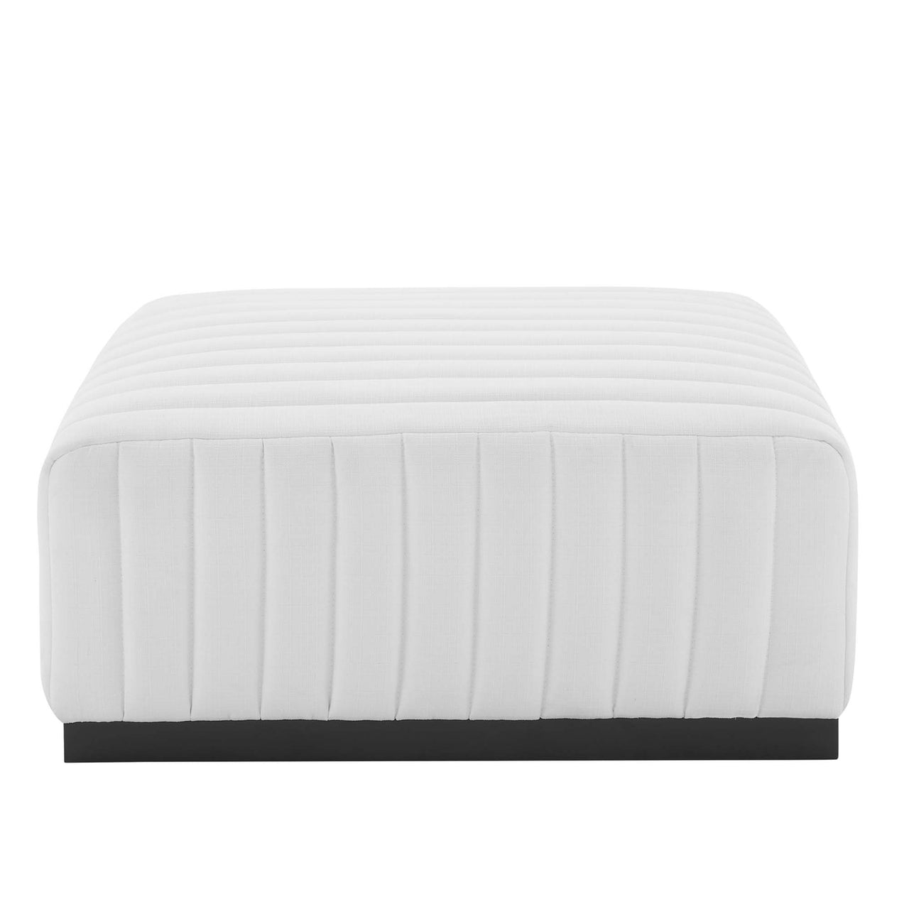 Evoke Fabric Ottoman | Modular Sectional Component, Black & White