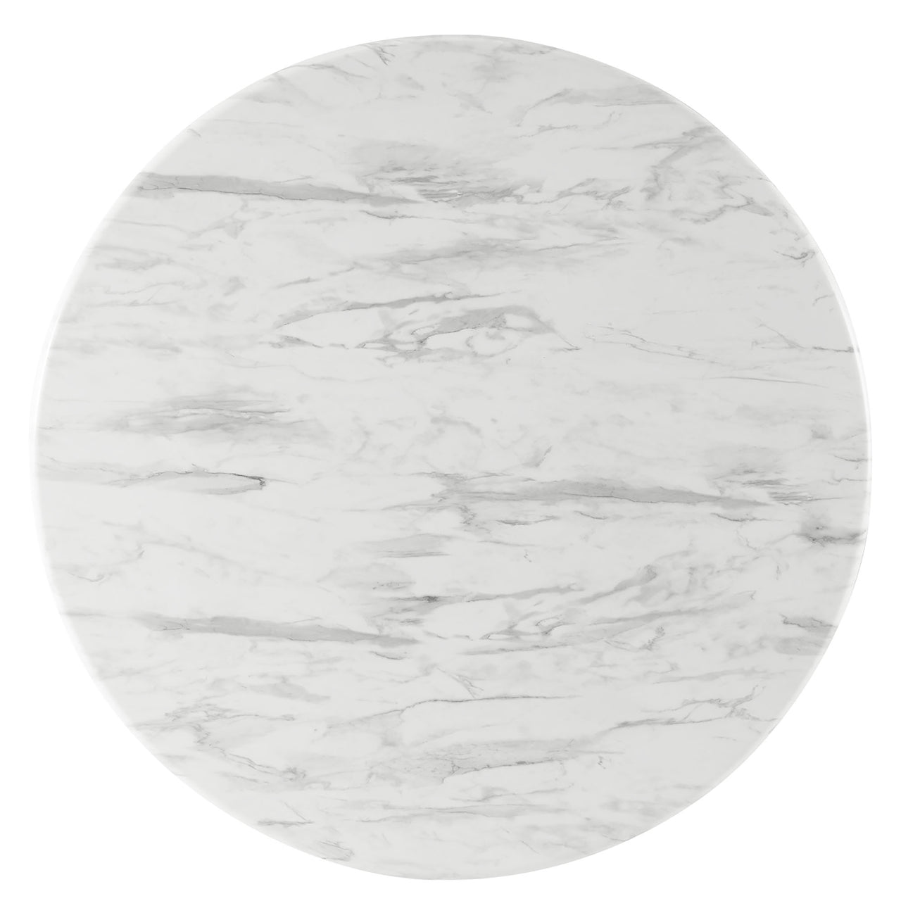Boomerang Round Faux Marble Dining Table, Black & White