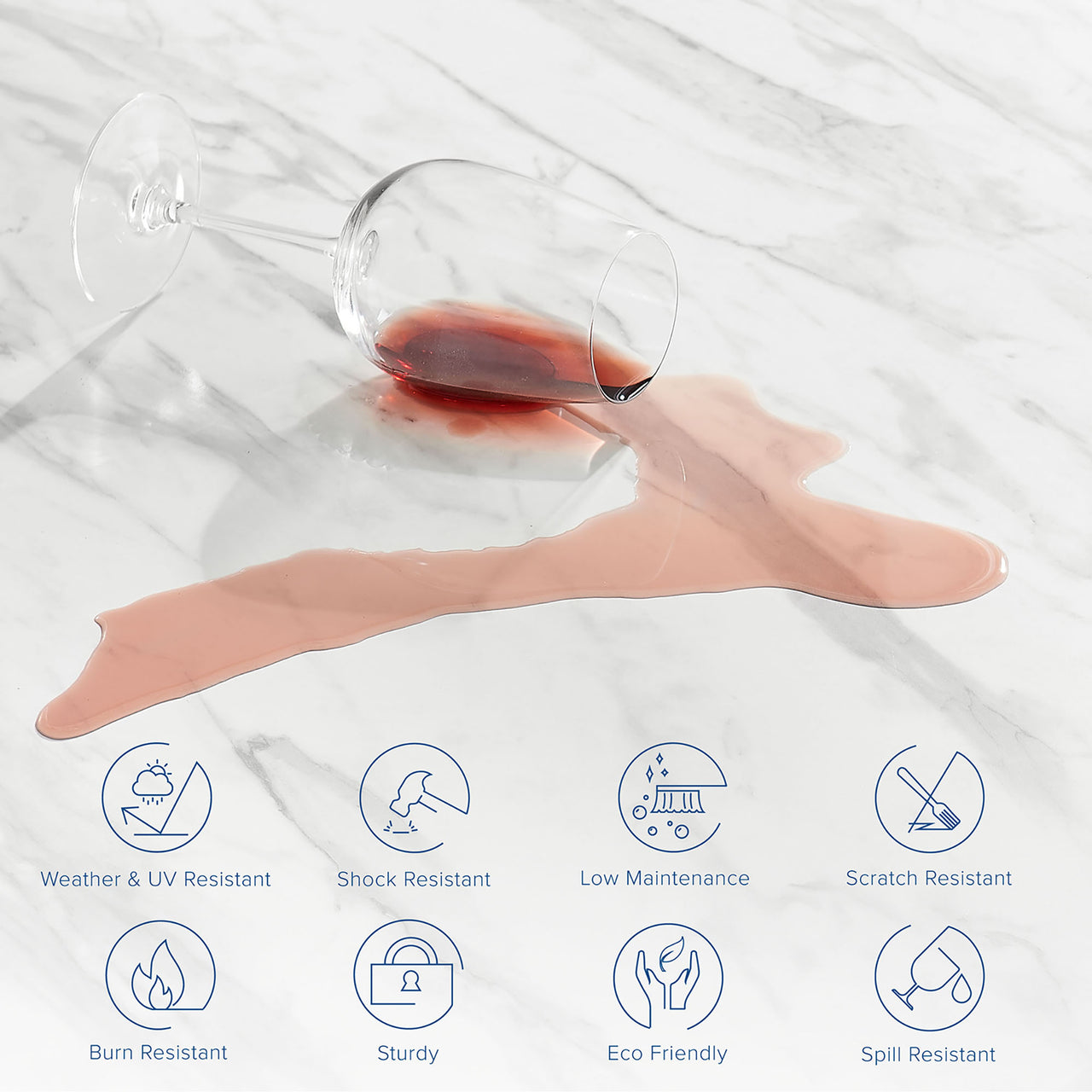 Valmere Round Faux Marble Dining Table, Large, Black & White