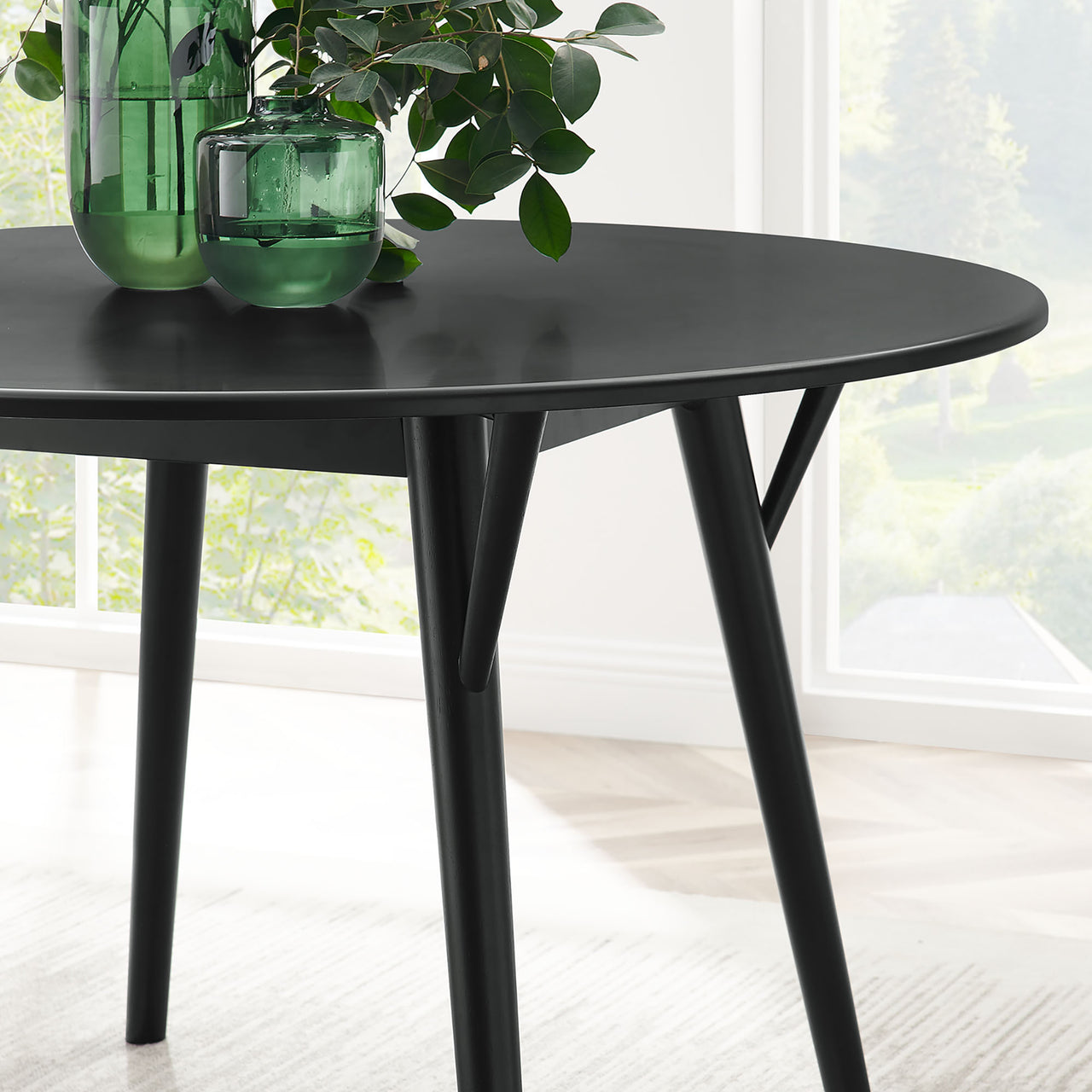 Valmere Round Dining Table, Large, Black
