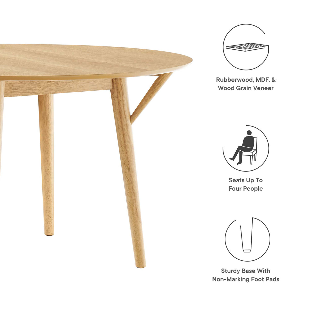 Valmere Round Dining Table, Large, Oak