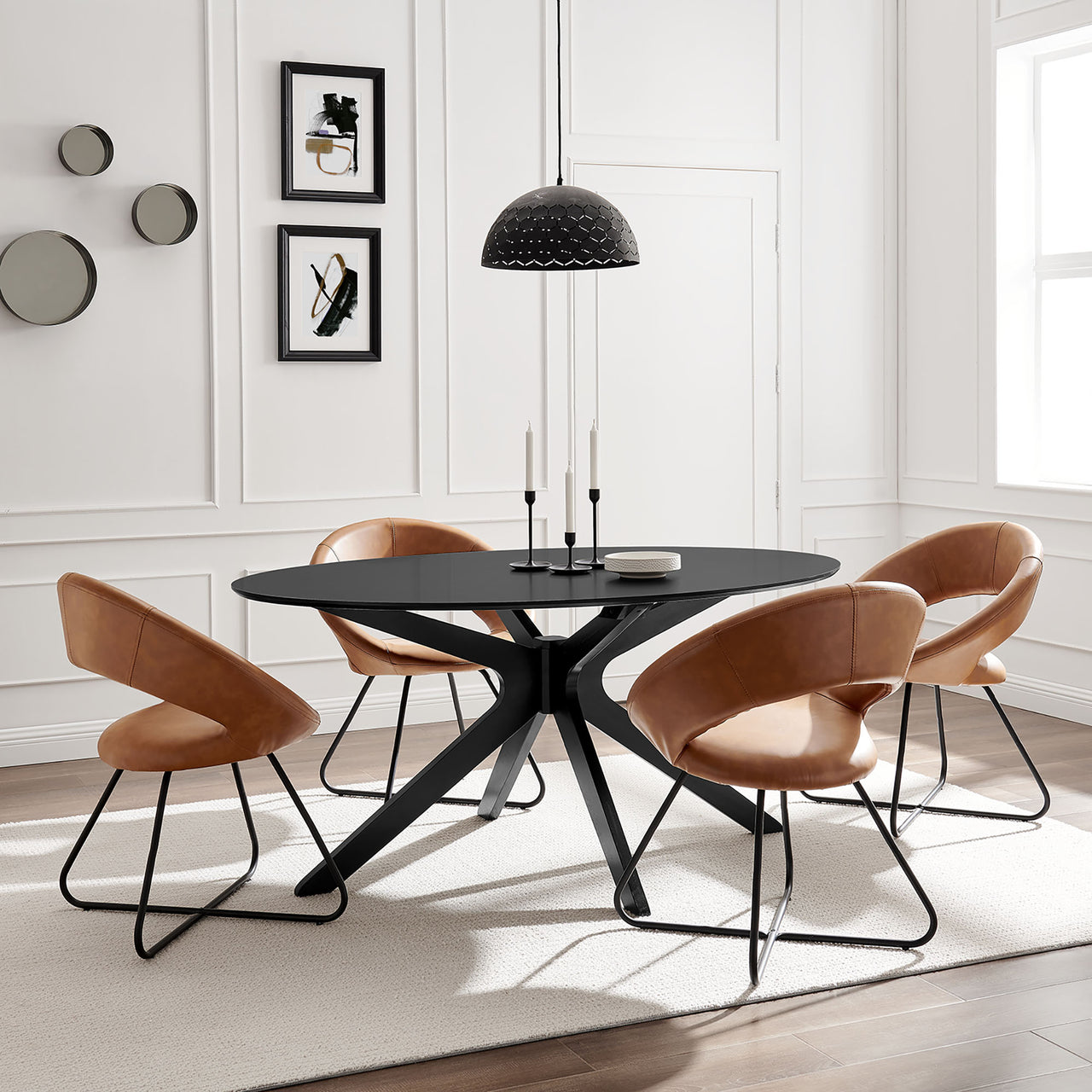 Boomerang Oval Dining Table, Small, Black