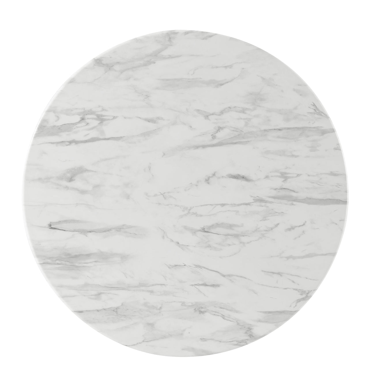 Valmere Round Faux Marble Dining Table, Small, Black & White