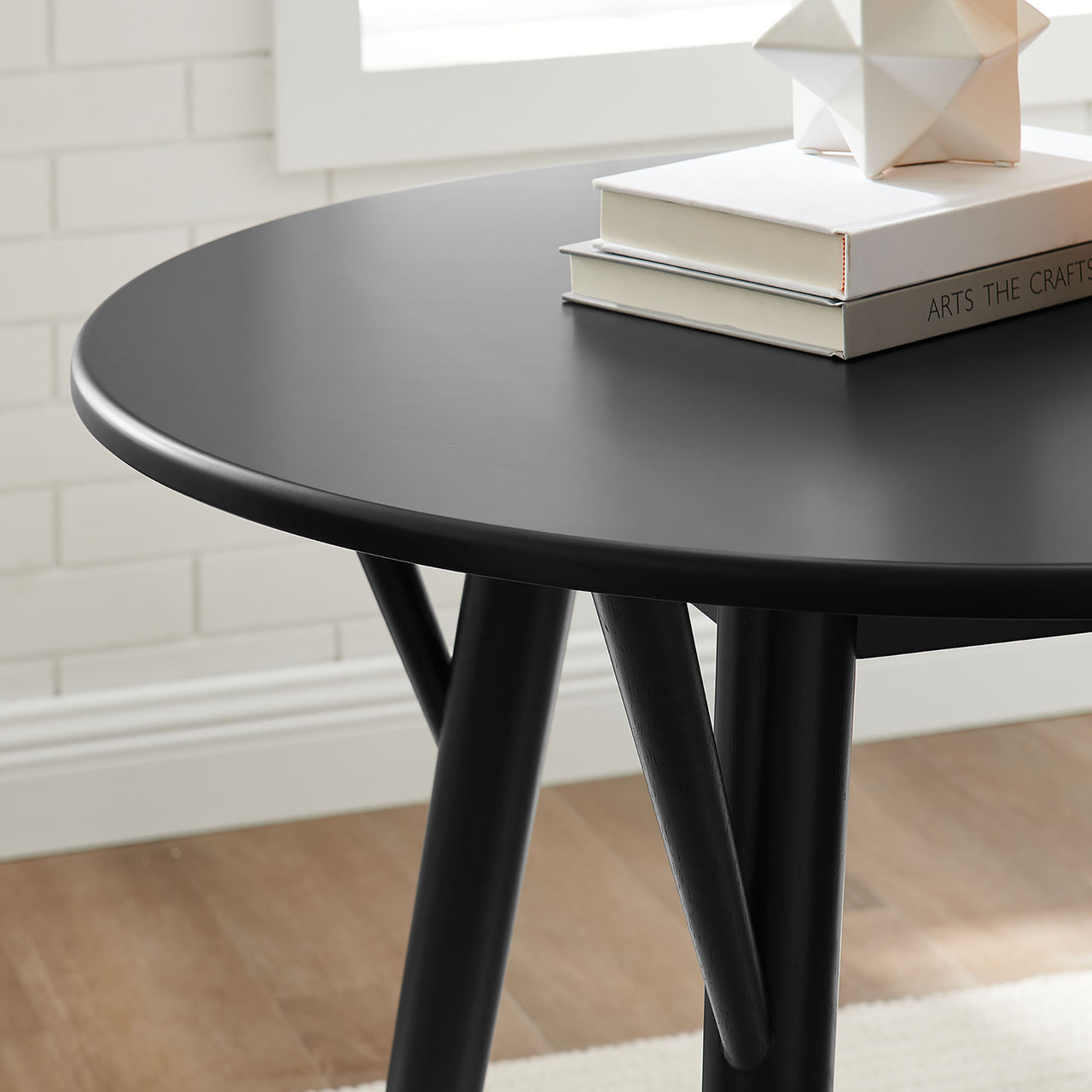 Valmere Round Dining Table, Small, Black