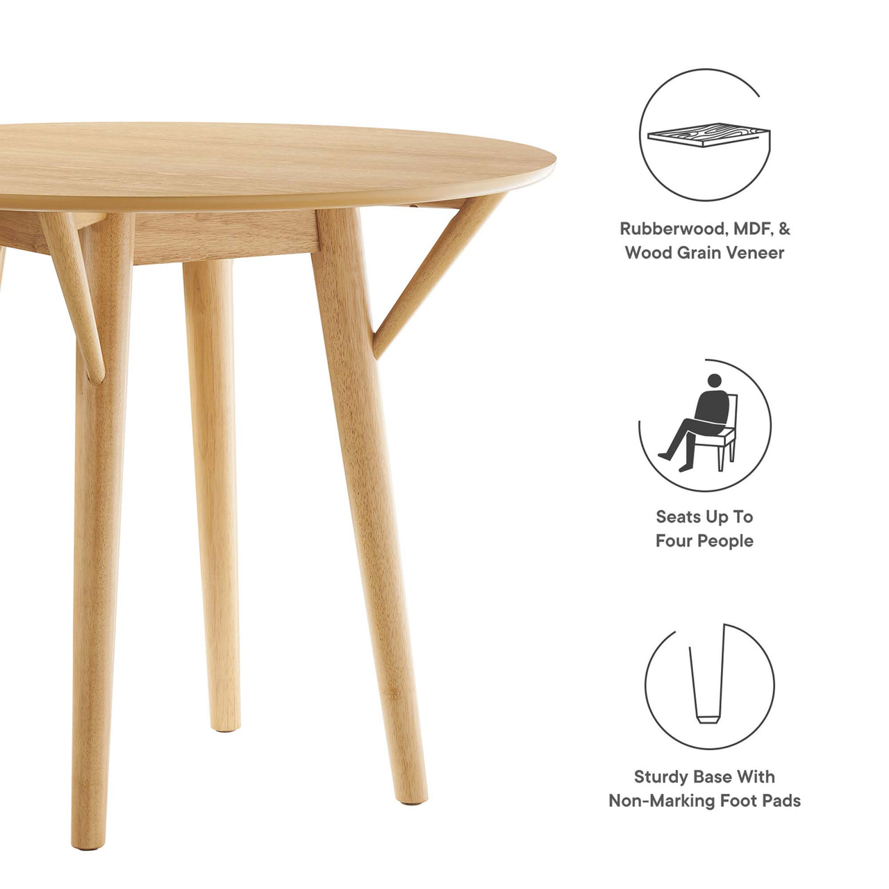 Valmere Round Dining Table, Small, Oak