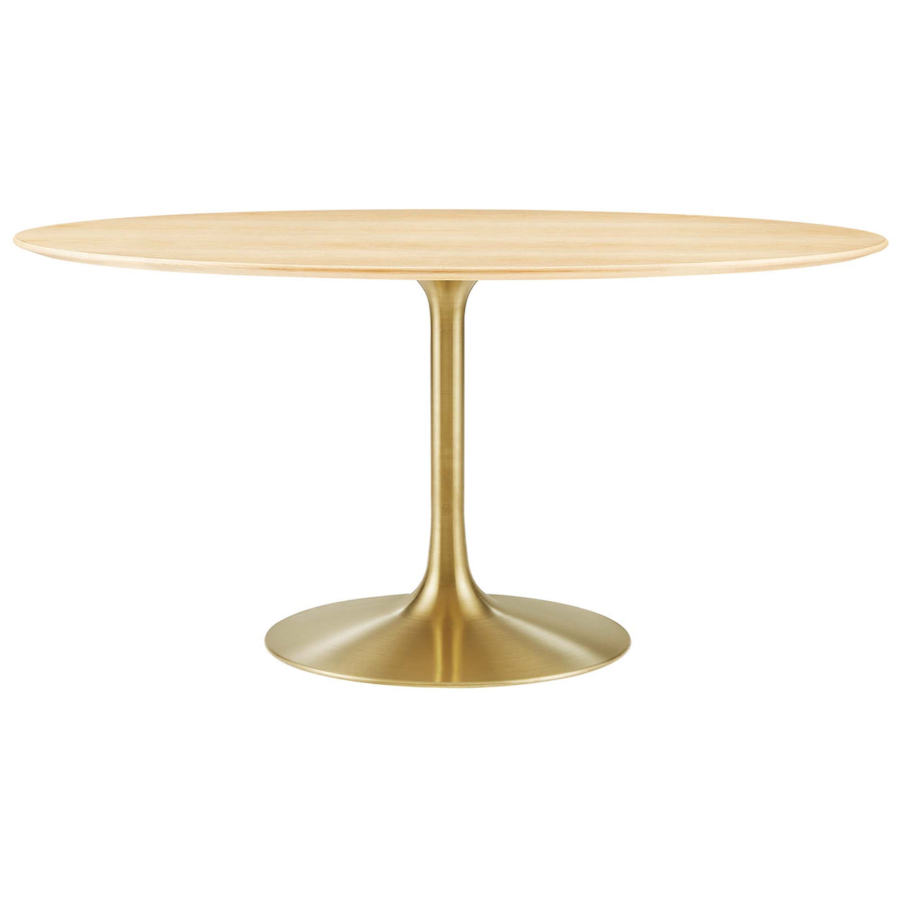 Ensemble Oval Dining Table, Large, Gold & Natural Wood