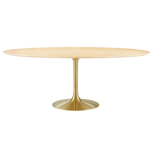 Ensemble Oval Dining Table, Extra Large, Gold & Natural Wood