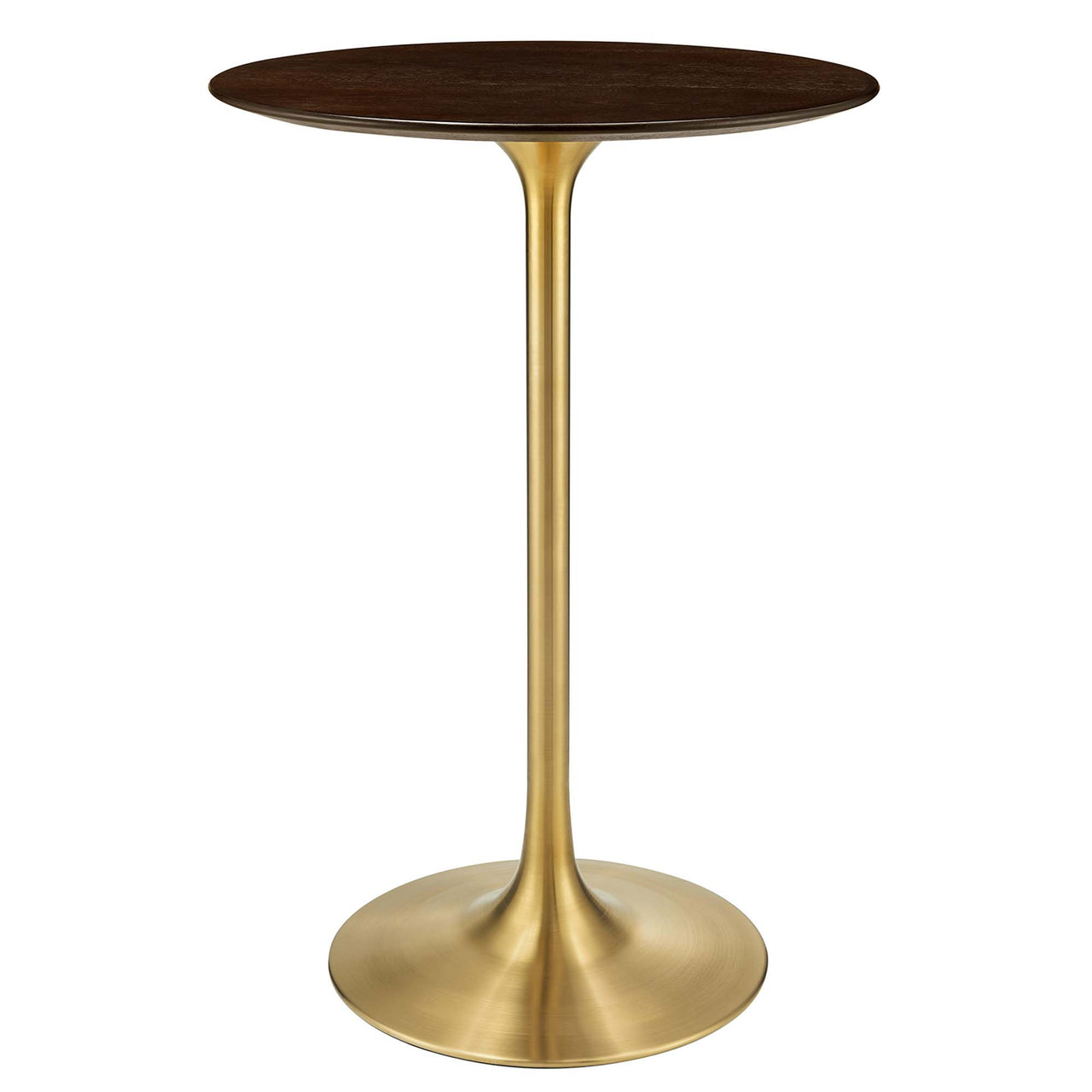 Ensemble Round Bar Table, Gold & Cherry Walnut