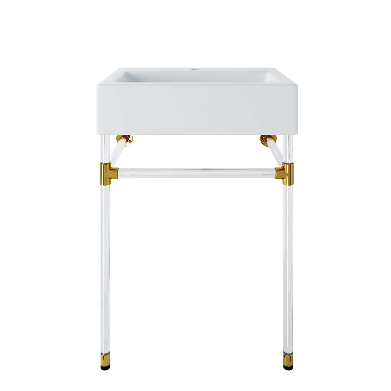Levi Floating Acrylic Vanity Unit, Small, Clear & White