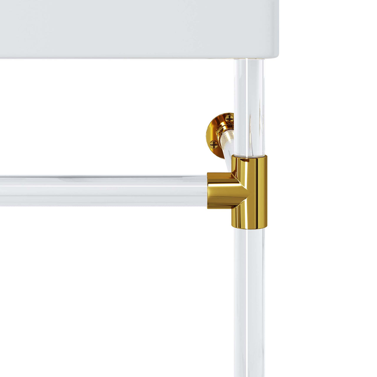 Levi Floating Acrylic Vanity Unit, Small, Clear & White