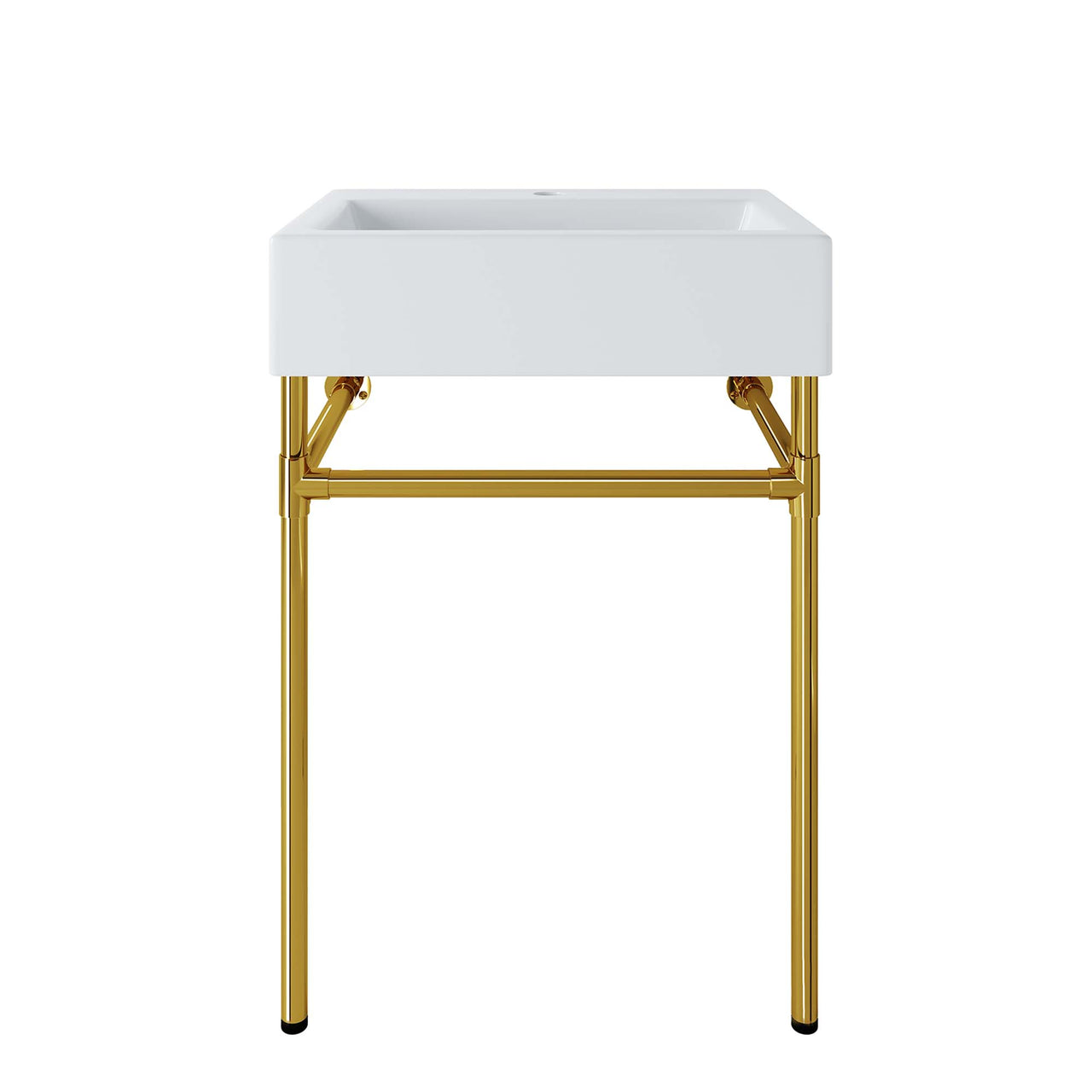 Levi Floating Vanity Unit, Small, Gold & White
