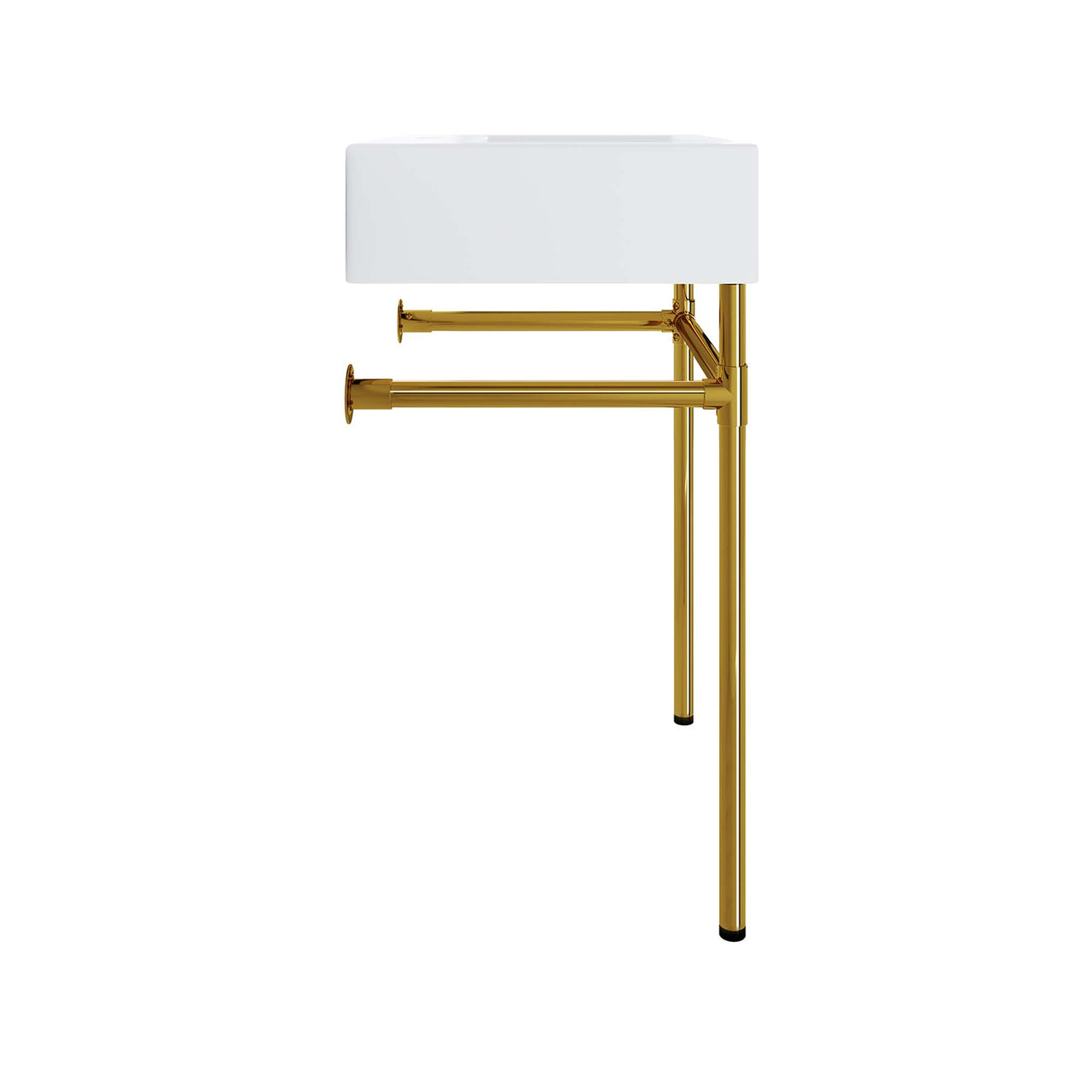 Levi Floating Vanity Unit, Small, Gold & White