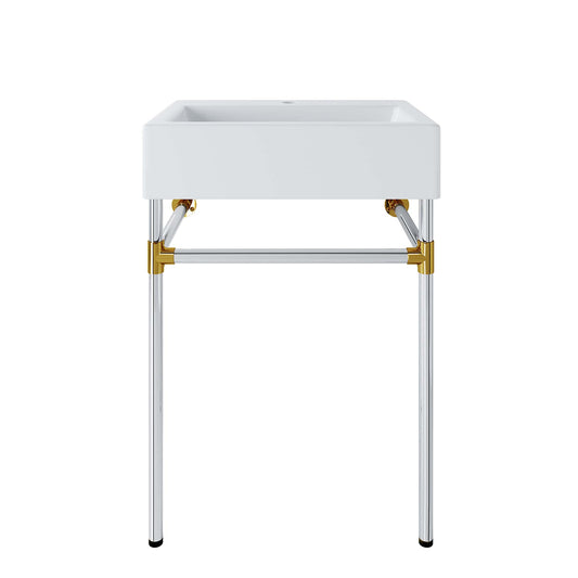 Levi Floating Vanity Unit, Small, Silver & White