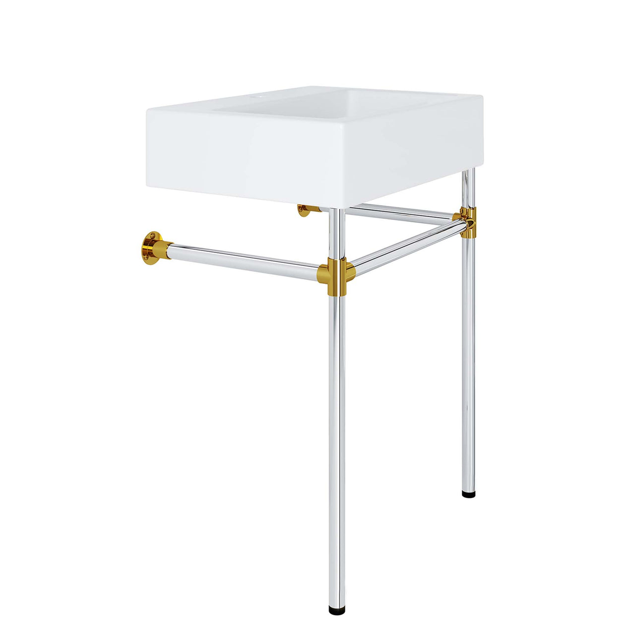 Levi Floating Vanity Unit, Small, Silver & White