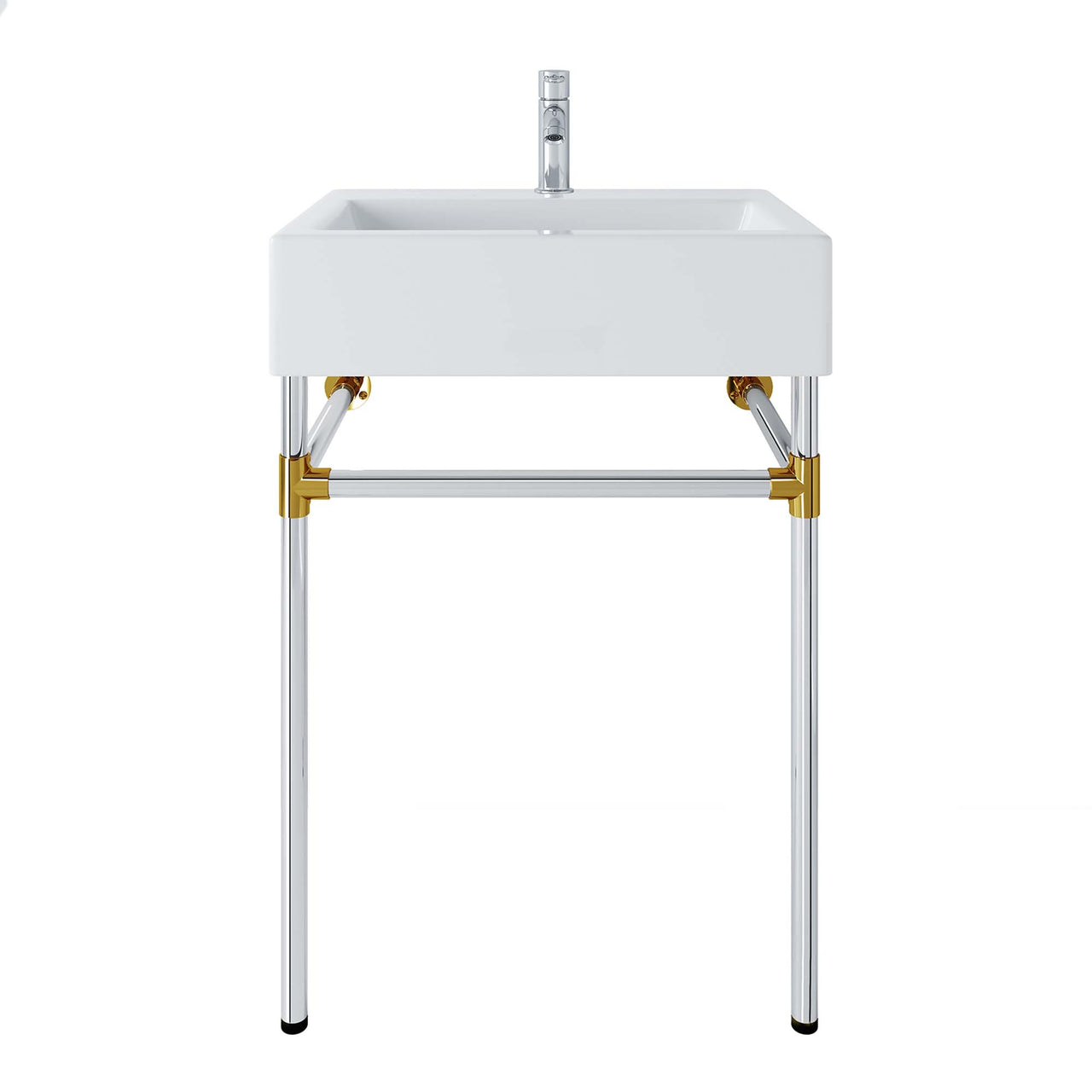 Levi Floating Vanity Unit, Small, Silver & White