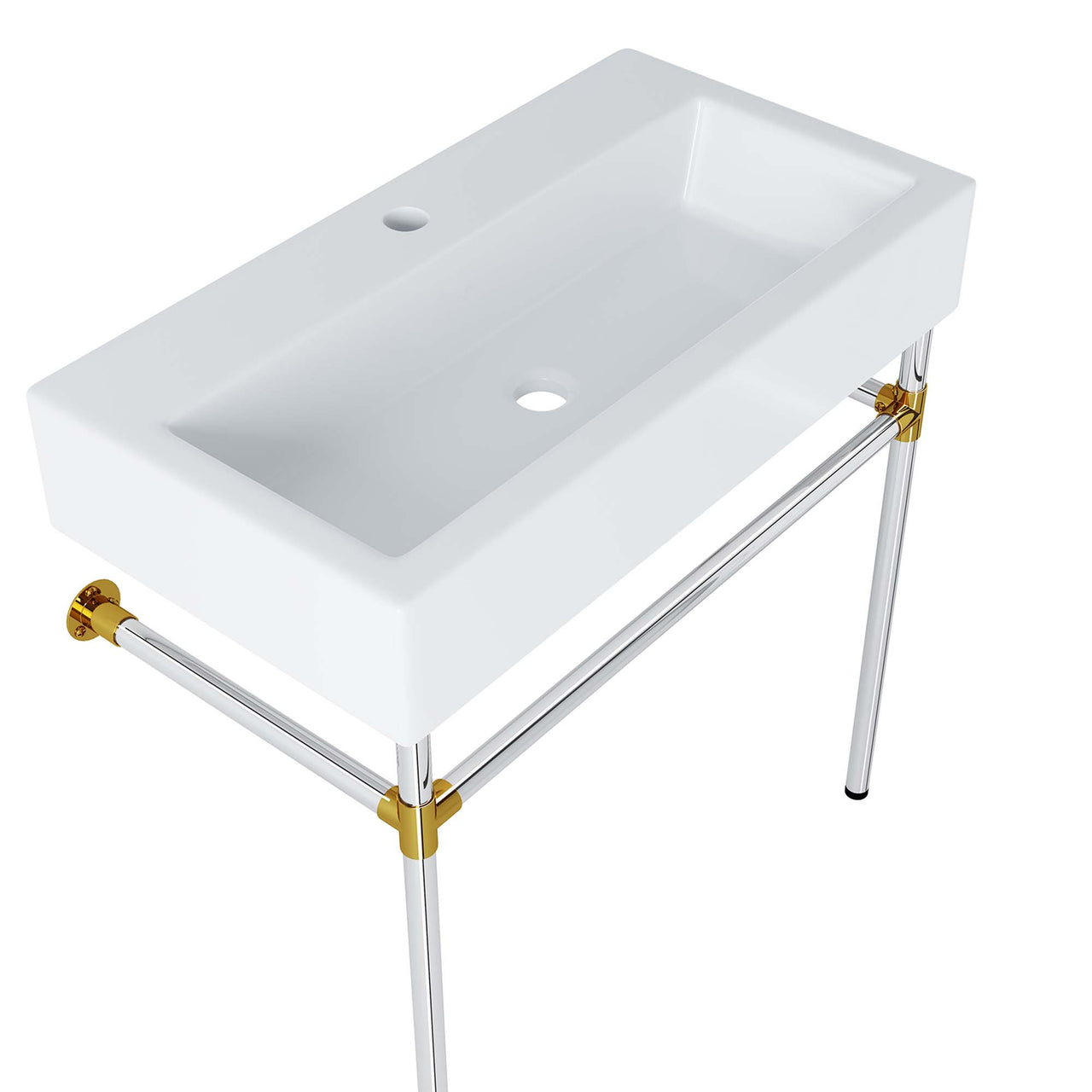 Levi Floating Vanity Unit, Medium, Silver & White