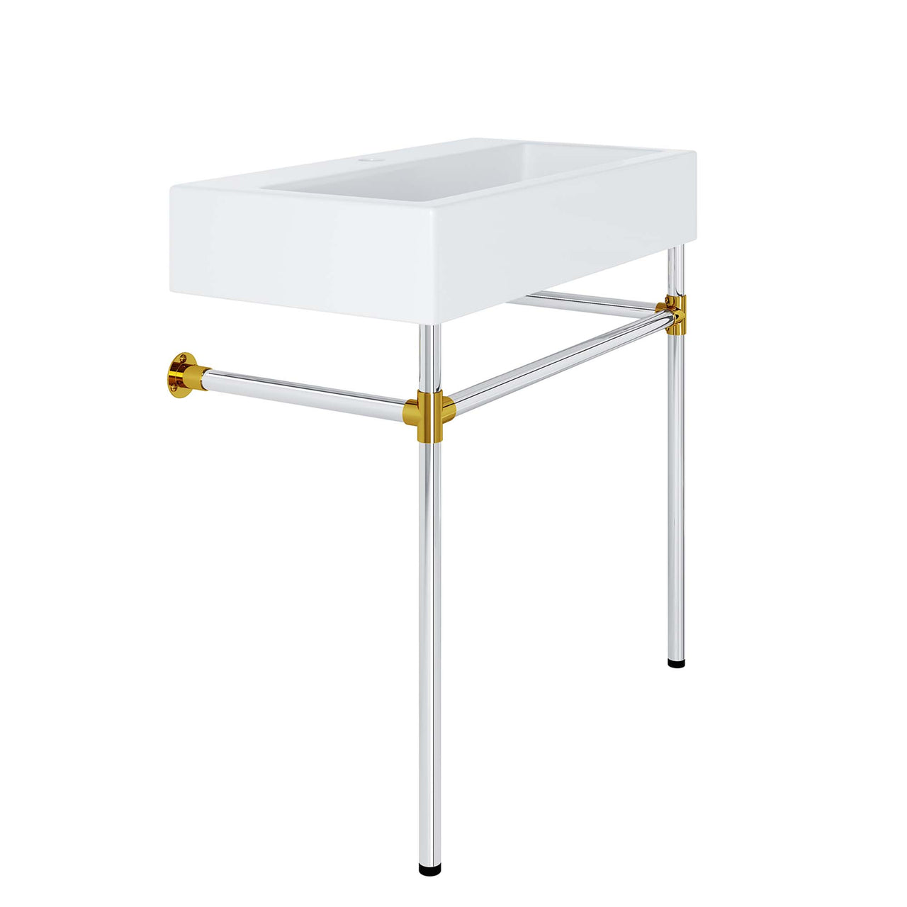 Levi Floating Vanity Unit, Medium, Silver & White