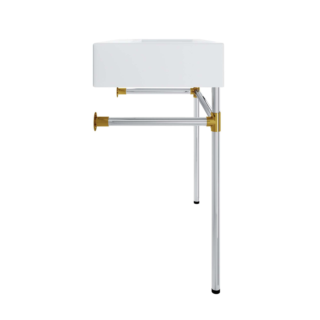 Levi Floating Vanity Unit, Medium, Silver & White