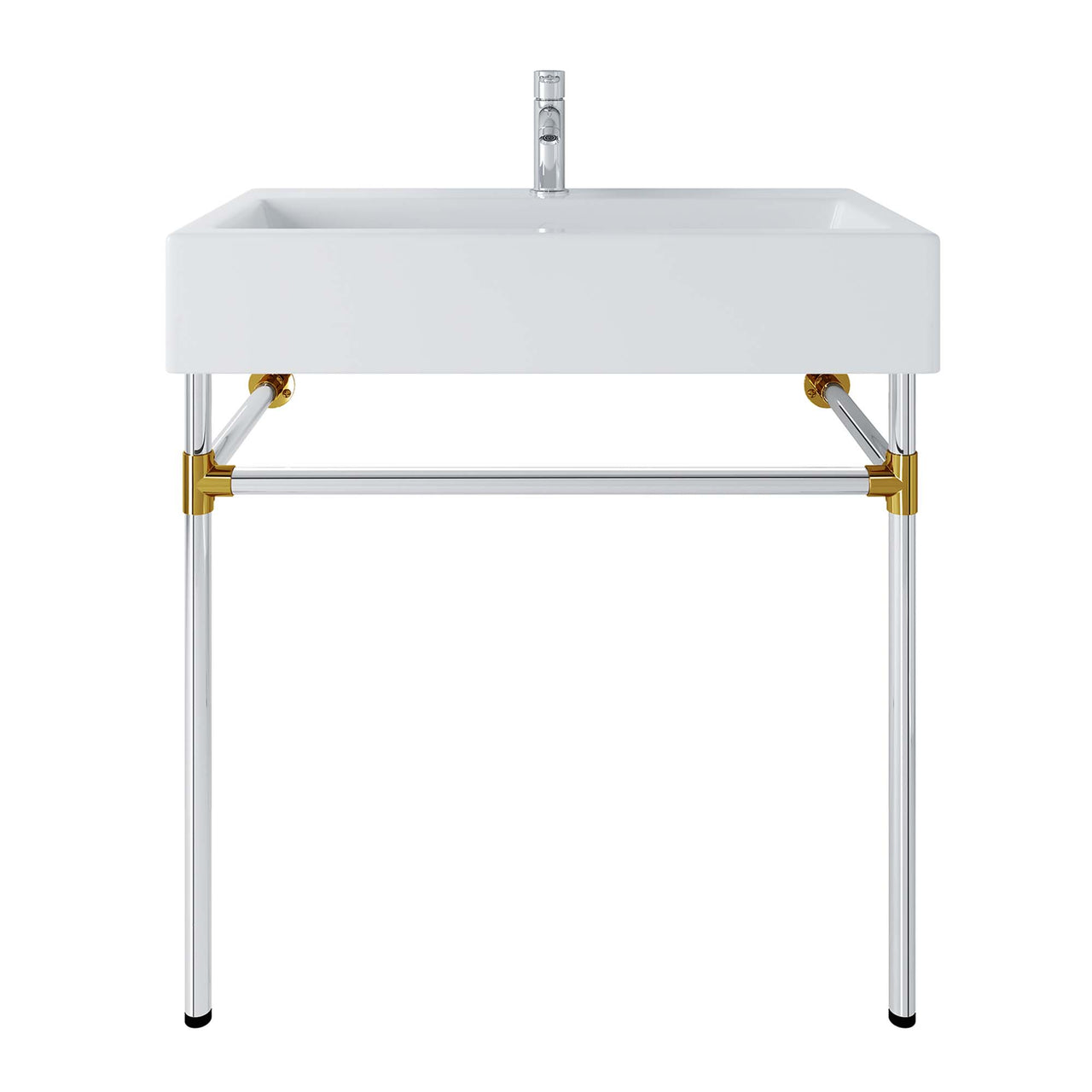 Levi Floating Vanity Unit, Medium, Silver & White