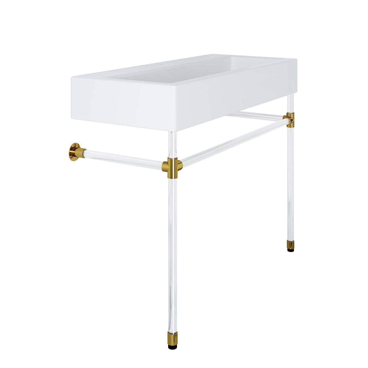 Levi Floating Acrylic Vanity Unit, Large, Clear & White