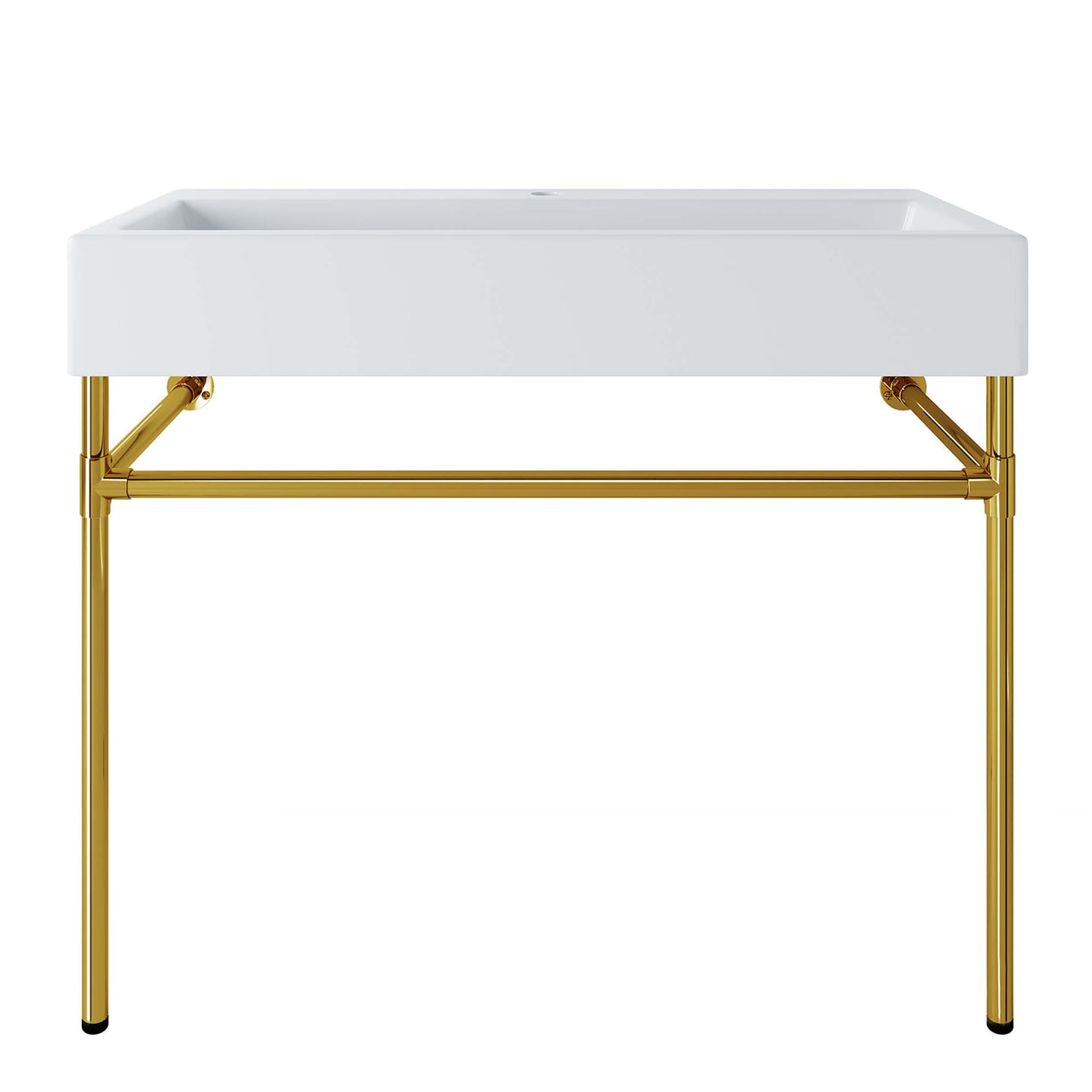 Levi Floating Vanity Unit, Large, Gold & White