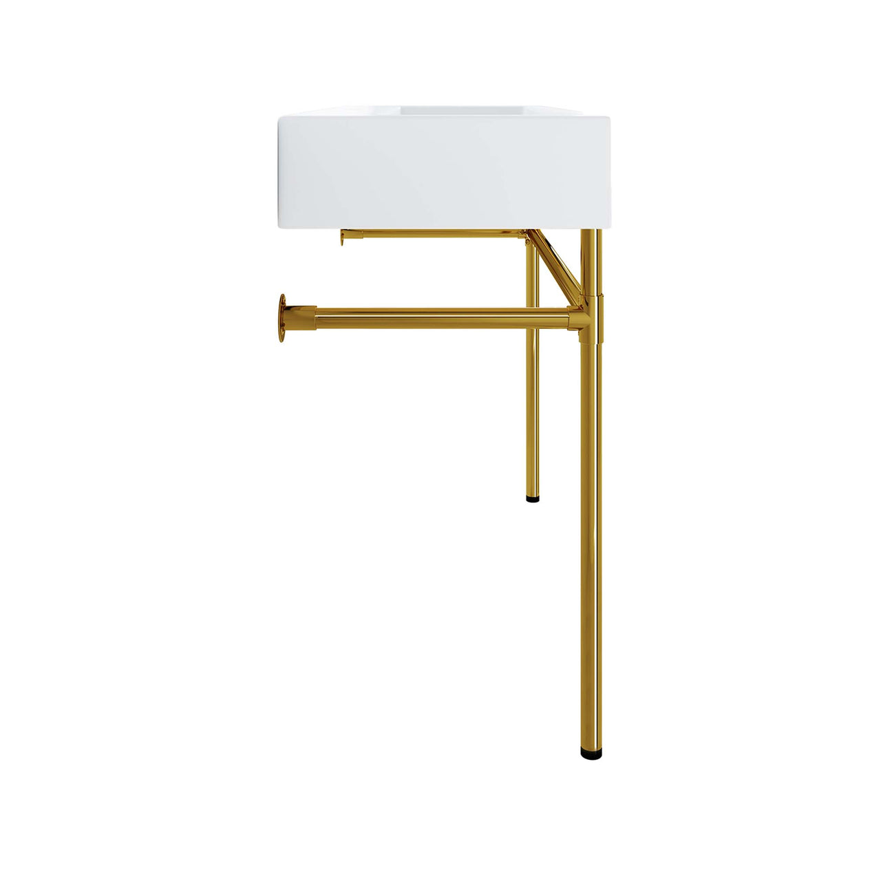 Levi Floating Vanity Unit, Large, Gold & White