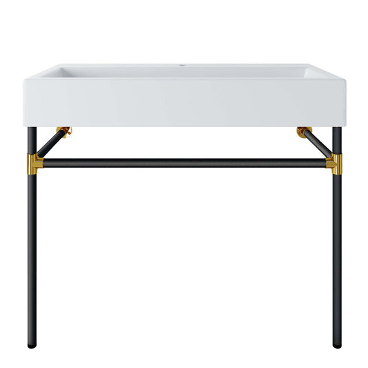 Levi Floating Vanity Unit, Large, Black & White