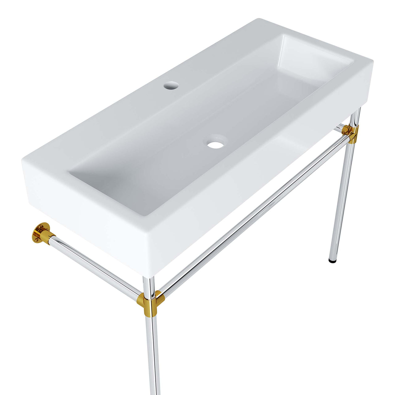 Levi Floating Vanity Unit, Large, Silver & White