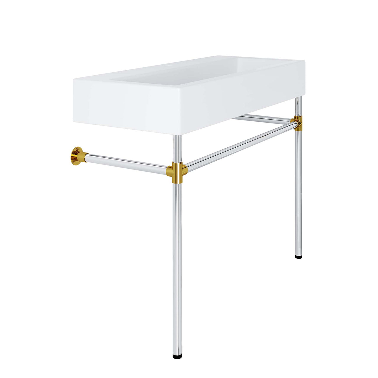 Levi Floating Vanity Unit, Large, Silver & White