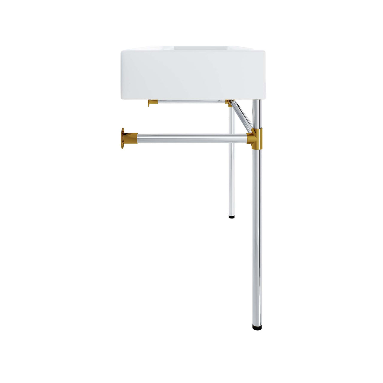 Levi Floating Vanity Unit, Large, Silver & White