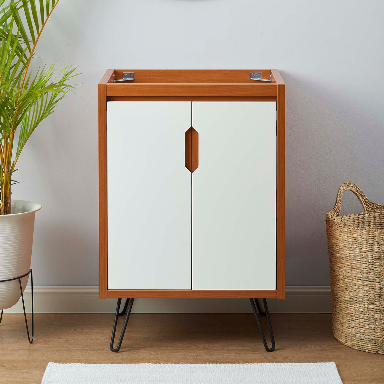 Starfire Vanity Base with Storage, Small, Coral & White