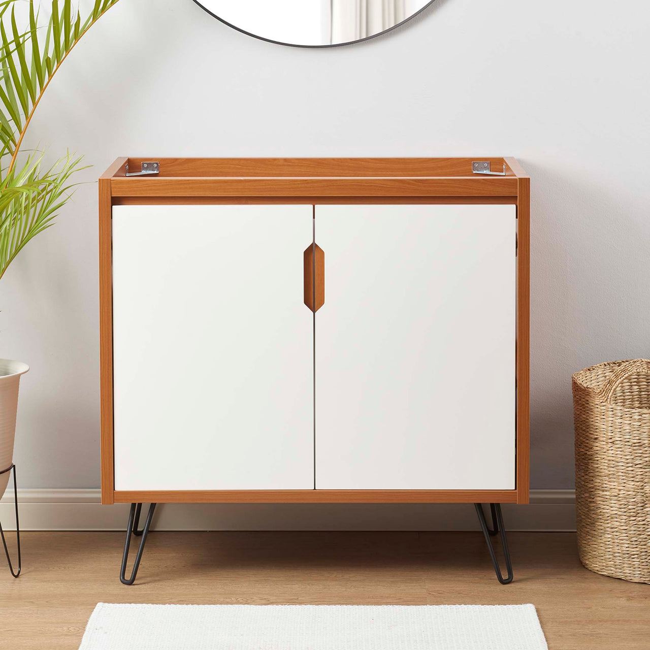 Starfire Vanity Base with Storage, Large, Coral & White