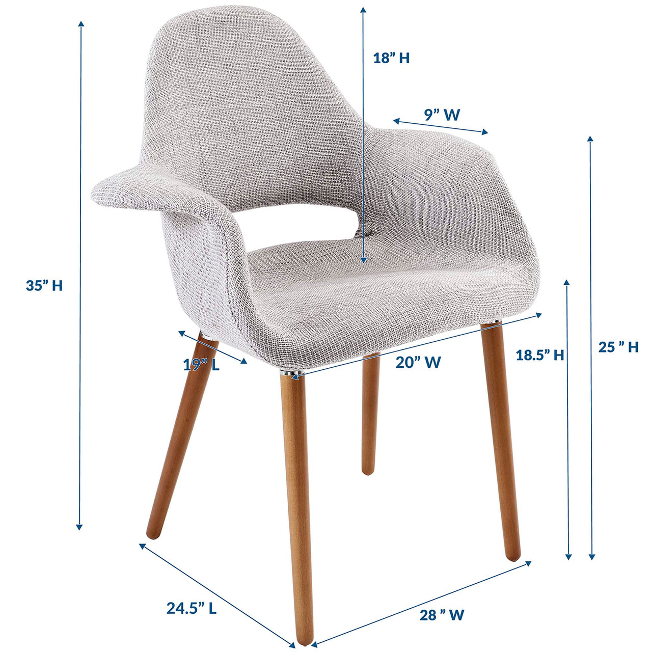 Envision Dining Armchair, Light Gray