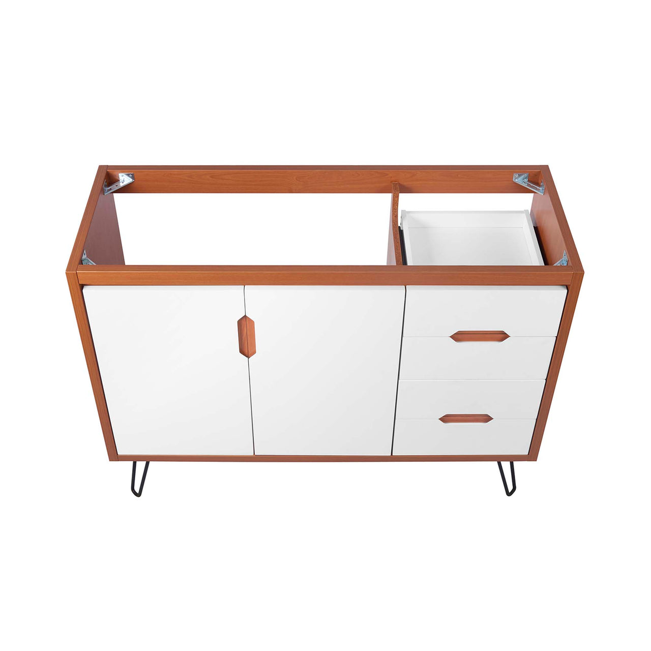 Starfire Vanity Base with Storage (Single Sink Compatible), Extra Large, Coral & White