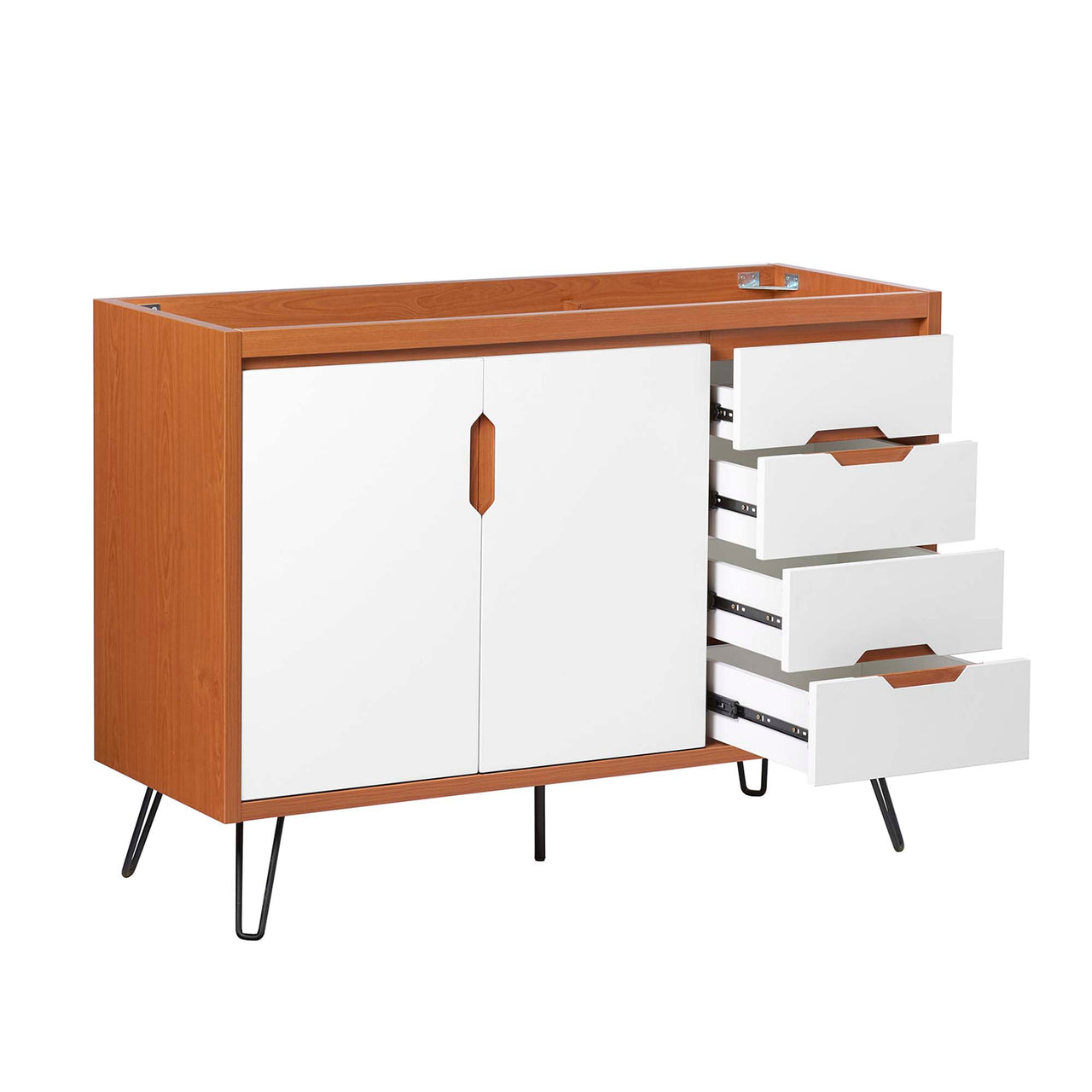 Starfire Vanity Base with Storage (Single Sink Compatible), Extra Large, Coral & White