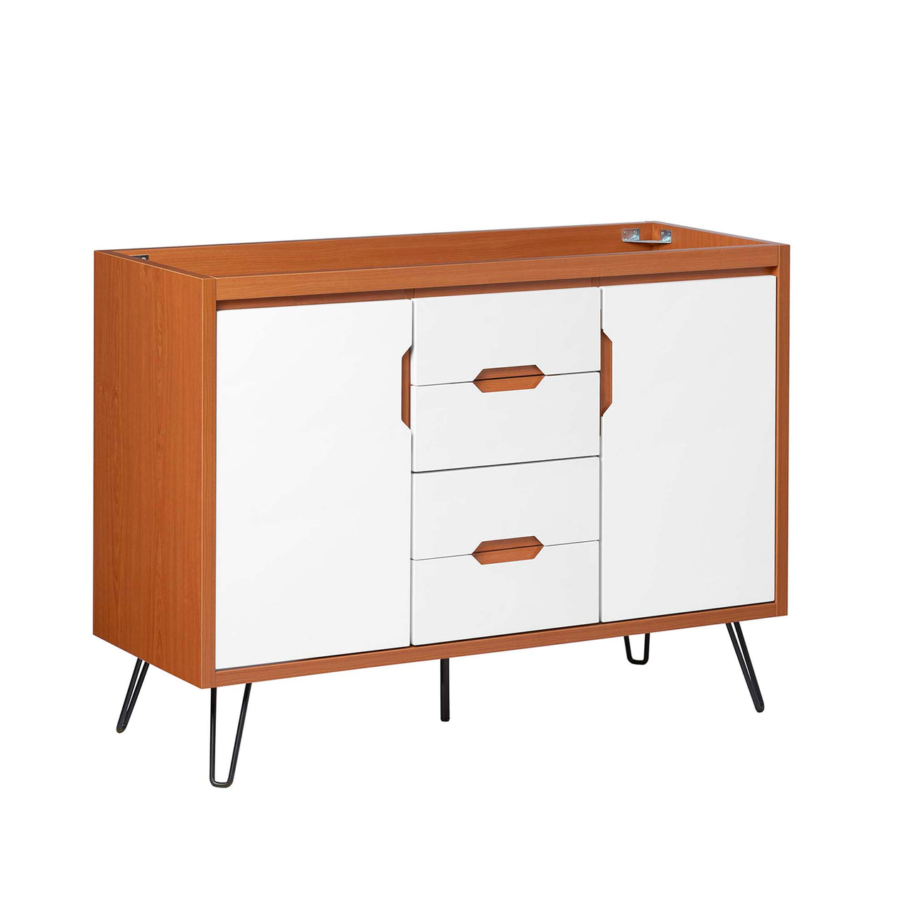 Starfire Vanity Base with Storage (Double Sink Compatible), Extra Large, Coral & White