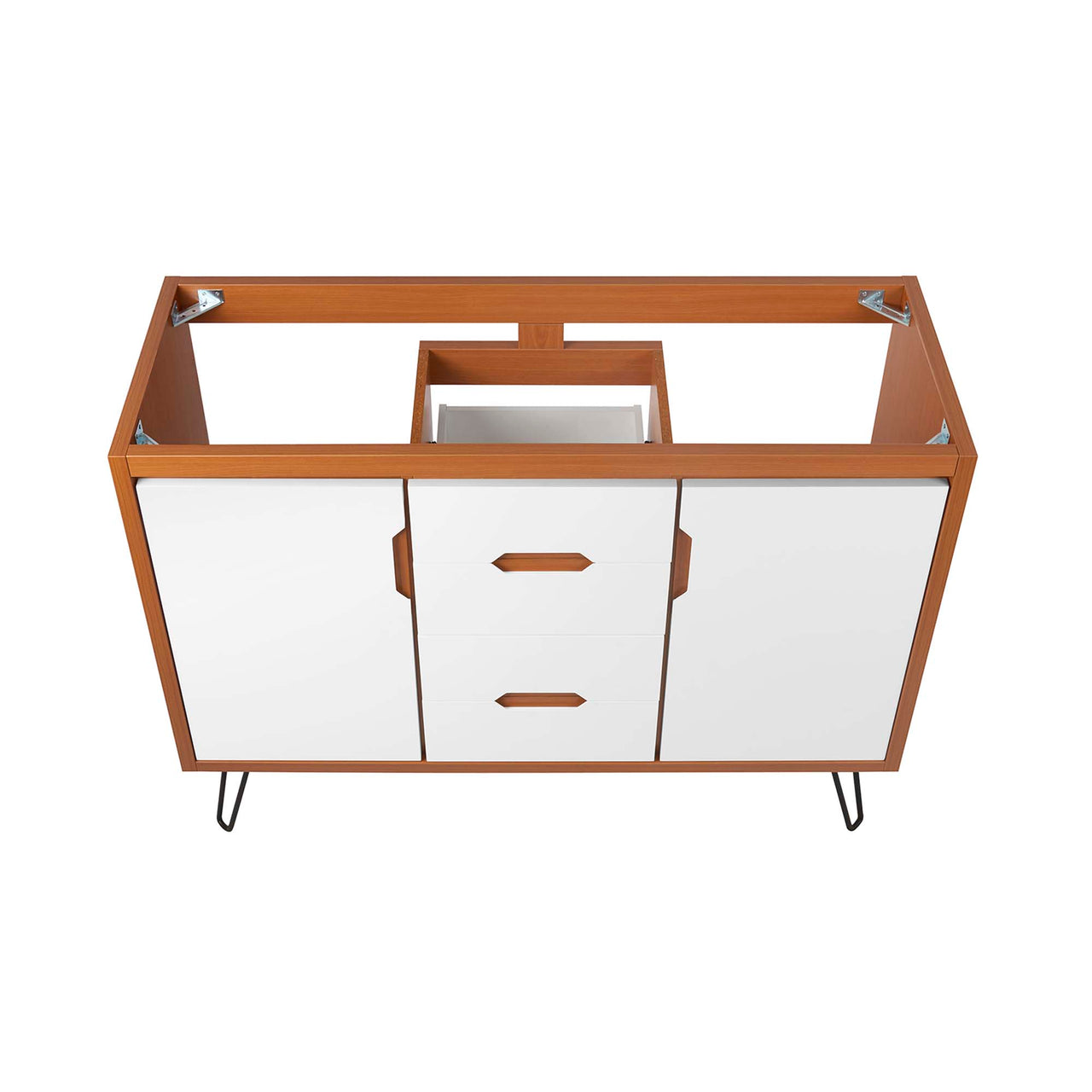 Starfire Vanity Base with Storage (Double Sink Compatible), Extra Large, Coral & White