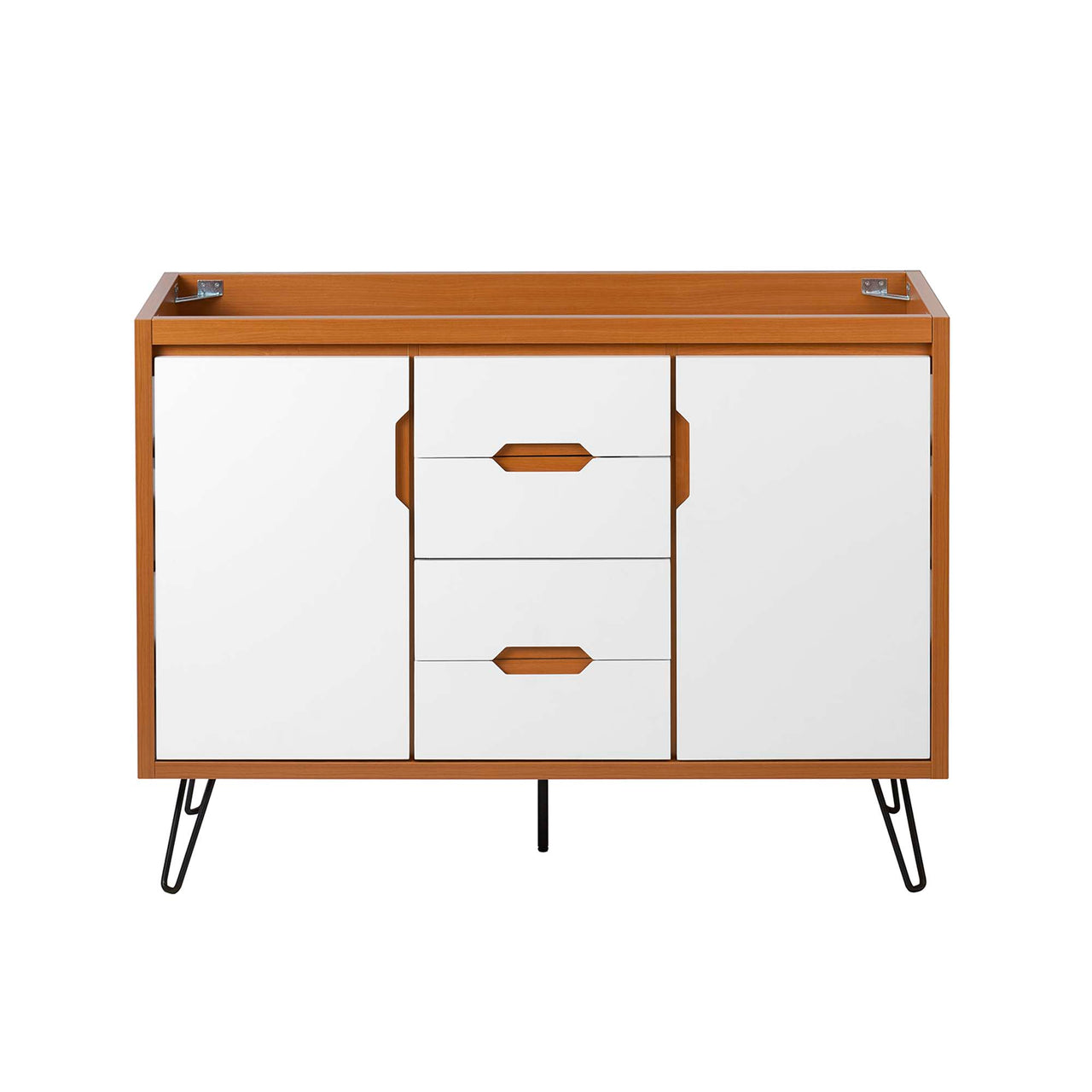 Starfire Vanity Base with Storage (Double Sink Compatible), Extra Large, Coral & White