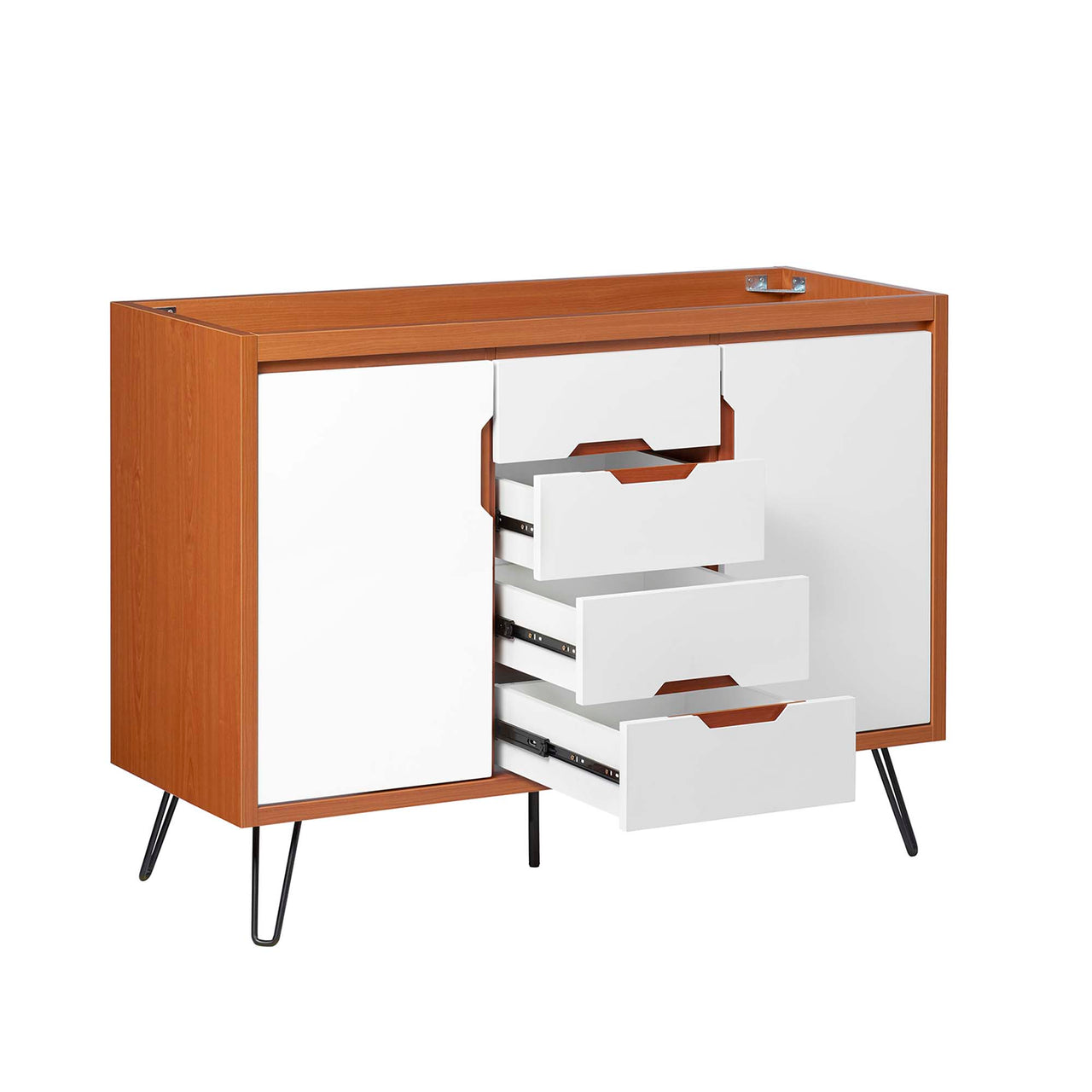 Starfire Vanity Base with Storage (Double Sink Compatible), Extra Large, Coral & White