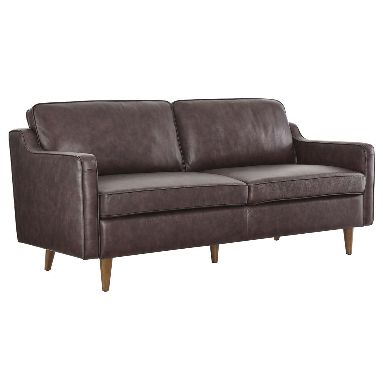 Daxon Genuine Leather Sofa, Brown